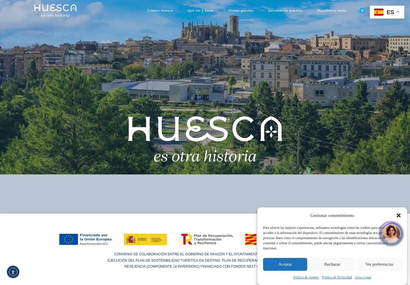 Screenshot of huescaturismo.com