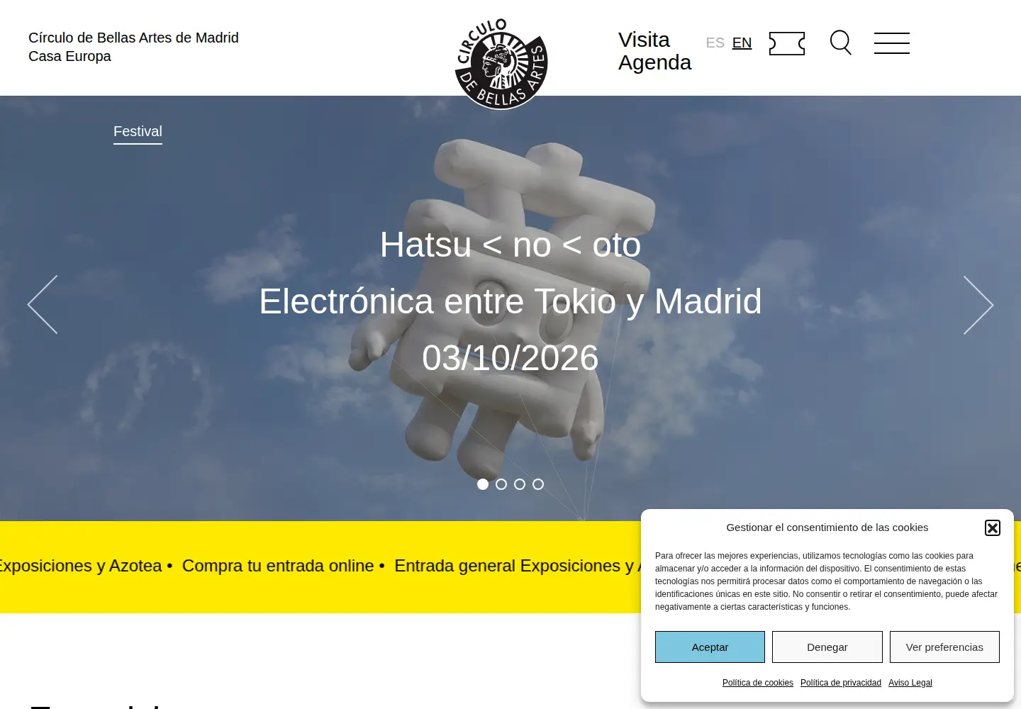 Screenshot of circulobellasartes.com