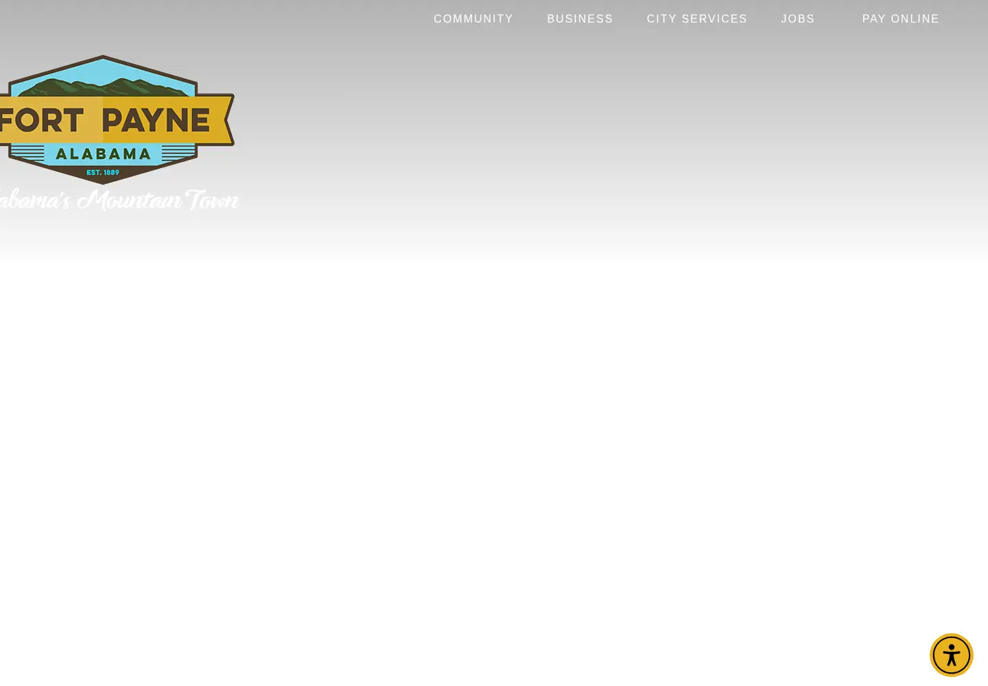 Captured homepage of fortpayne.org in the current scan
