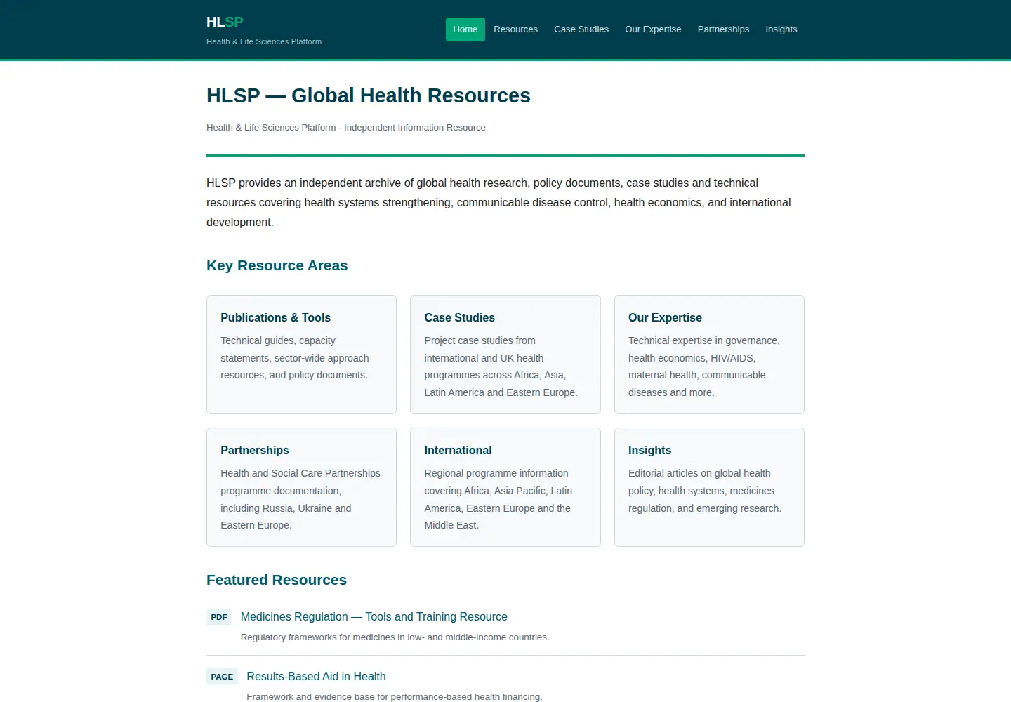 Screenshot of hlsp.org