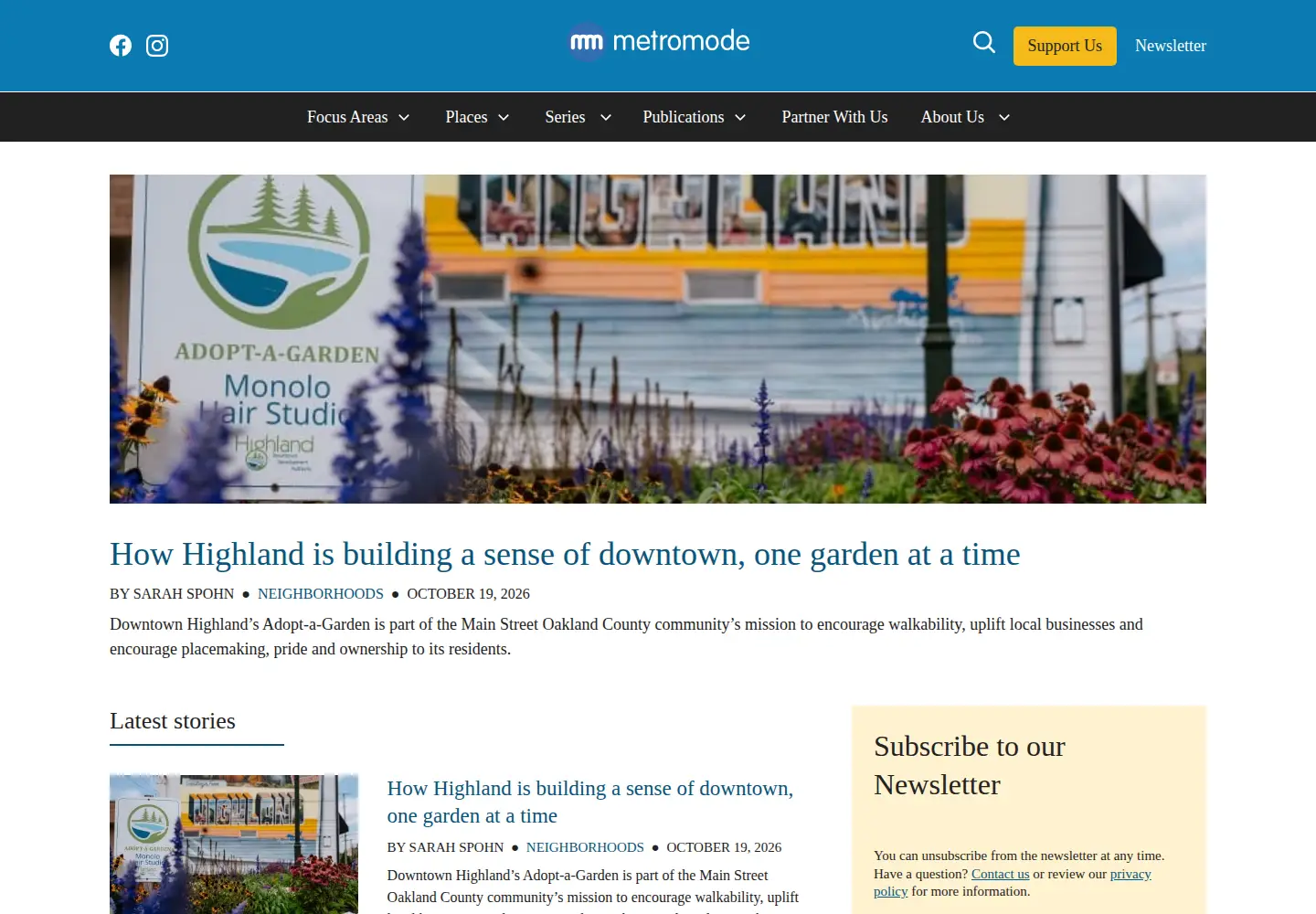 Screenshot of metromodemedia.com