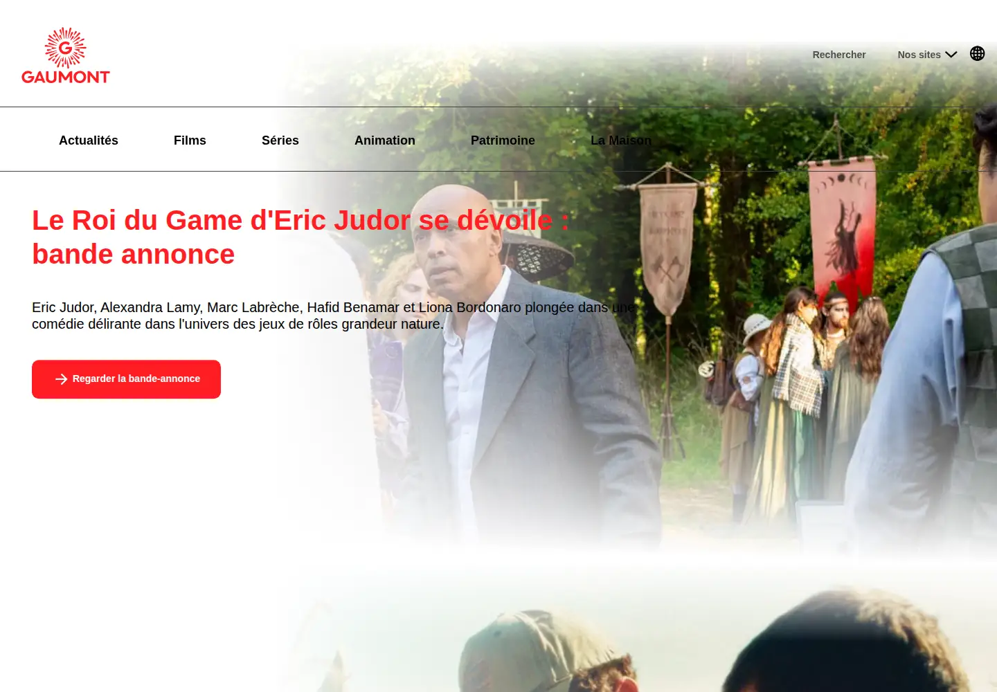 Captured homepage of gaumont.fr in the current scan