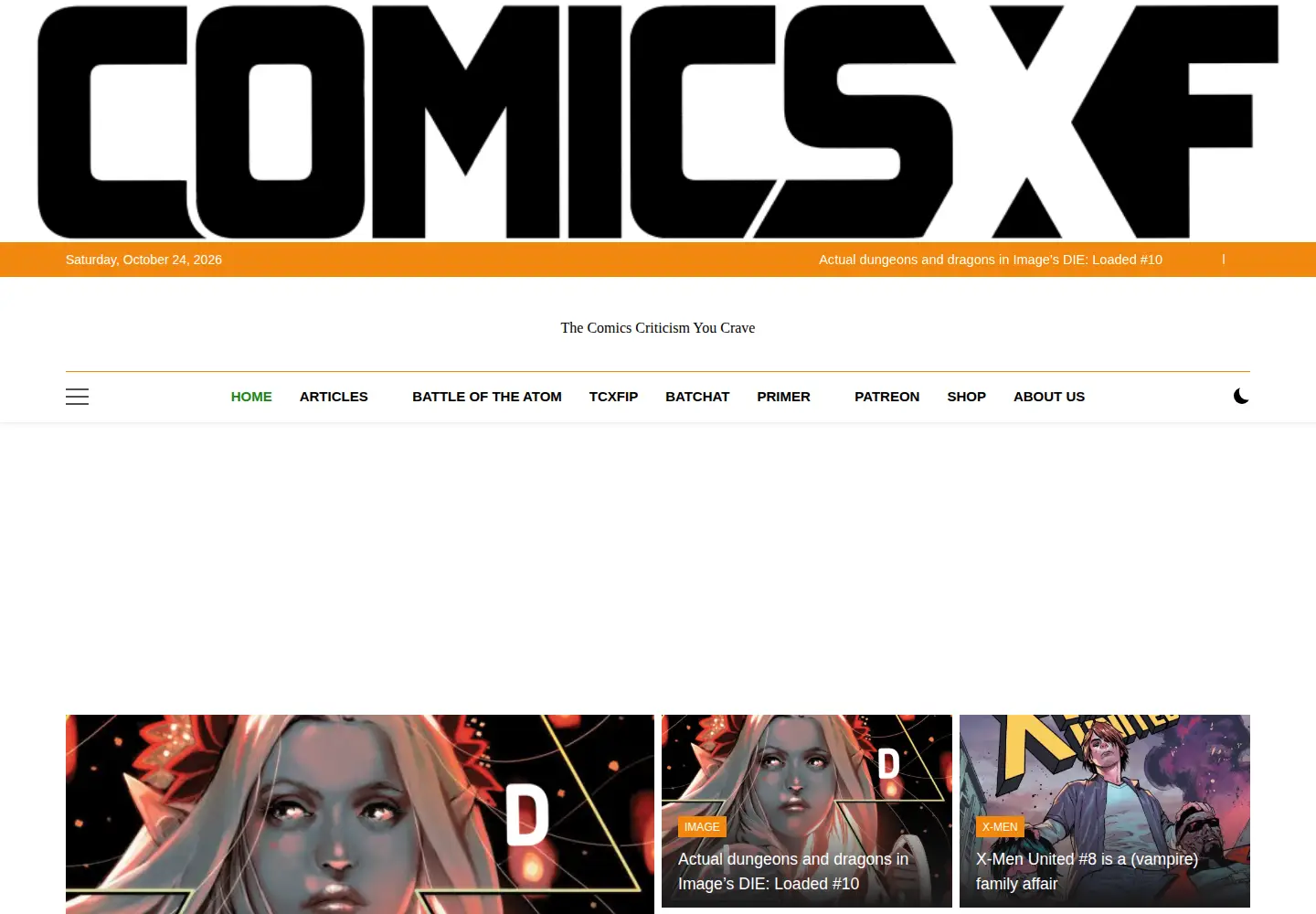 Screenshot of comicsxf.com