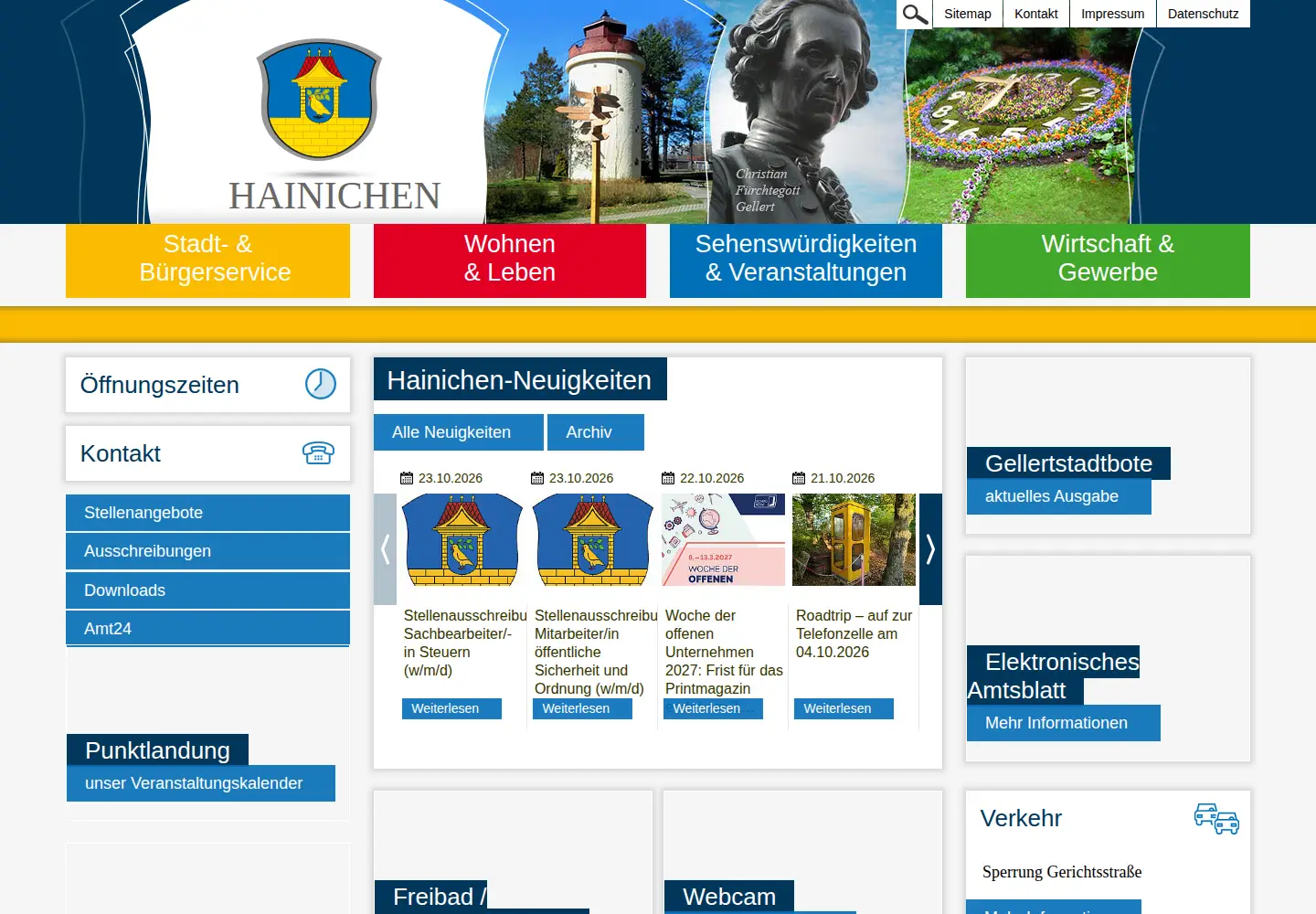 Screenshot of hainichen.de