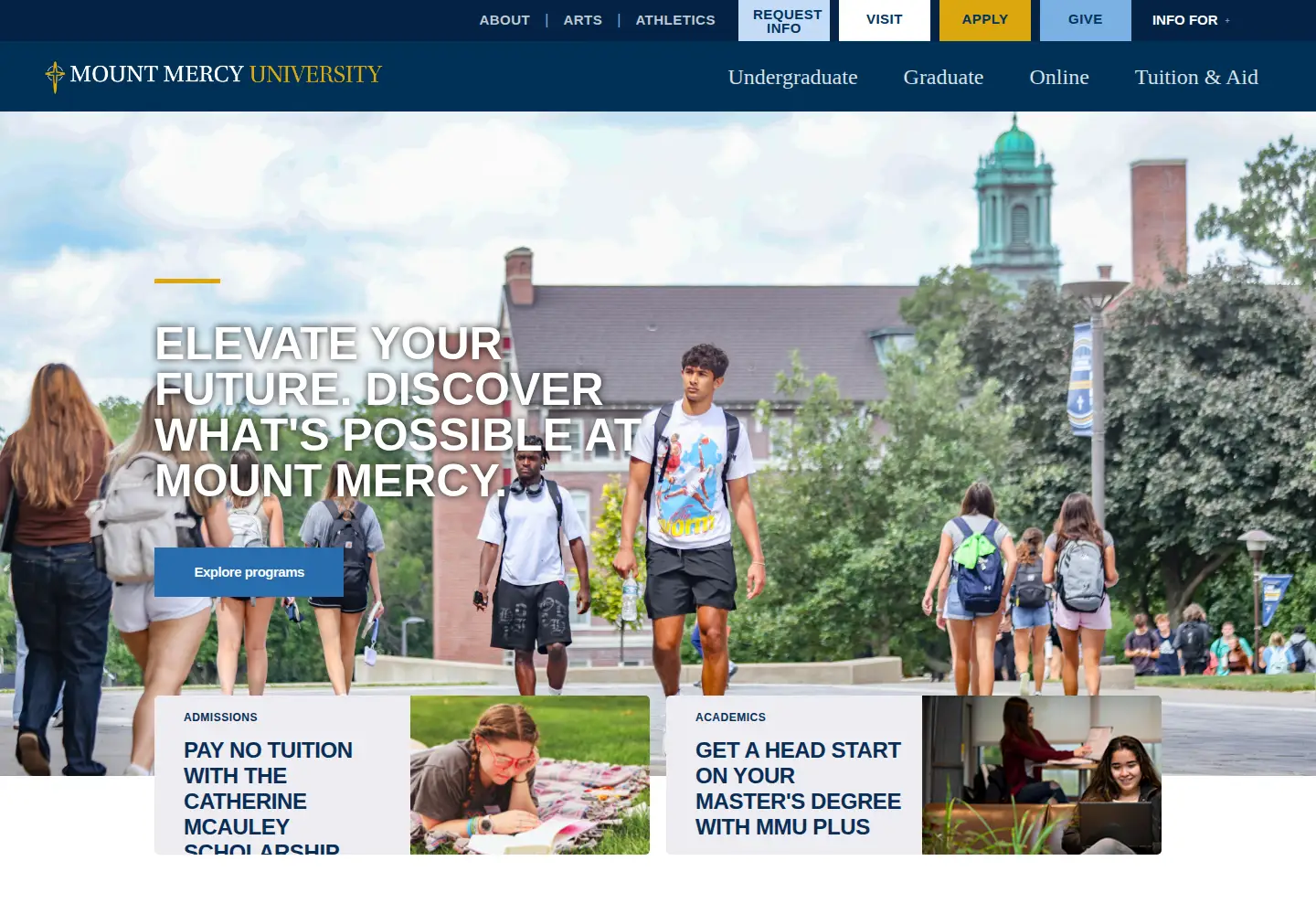 Screenshot of mtmercy.edu