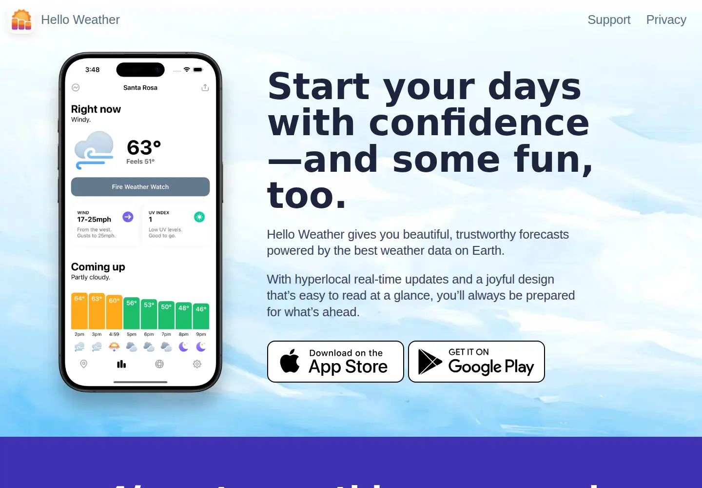 Captured homepage of helloweather.com in the current scan