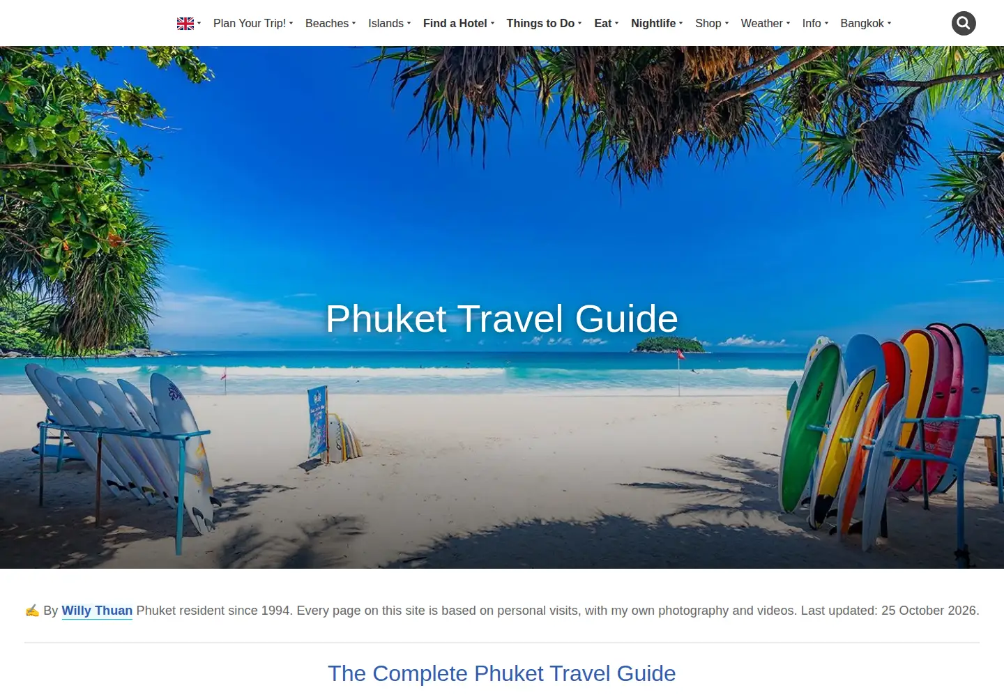 Captured homepage of phuket101.net in the current scan