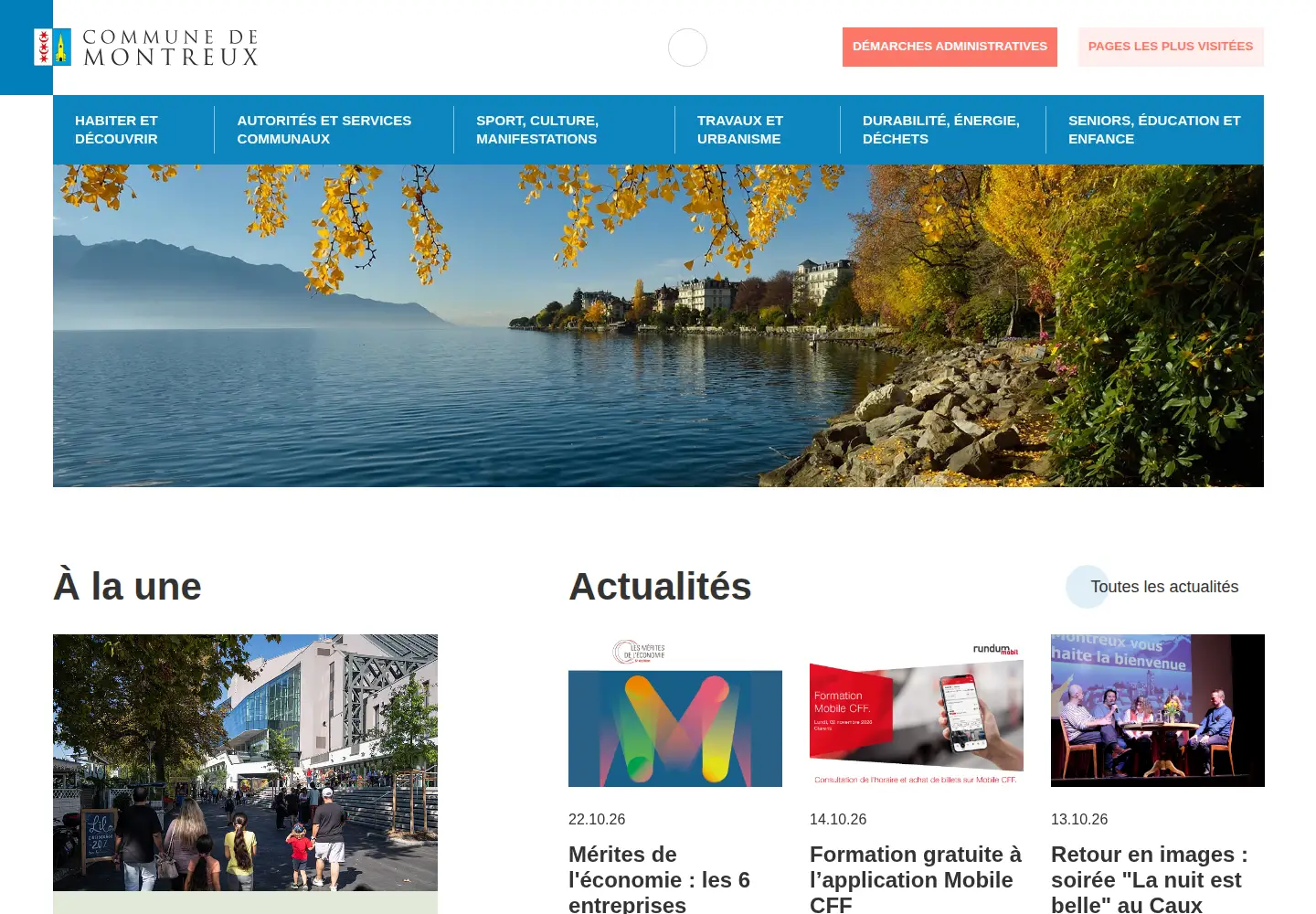Captured homepage of commune-de-montreux.ch in the current scan
