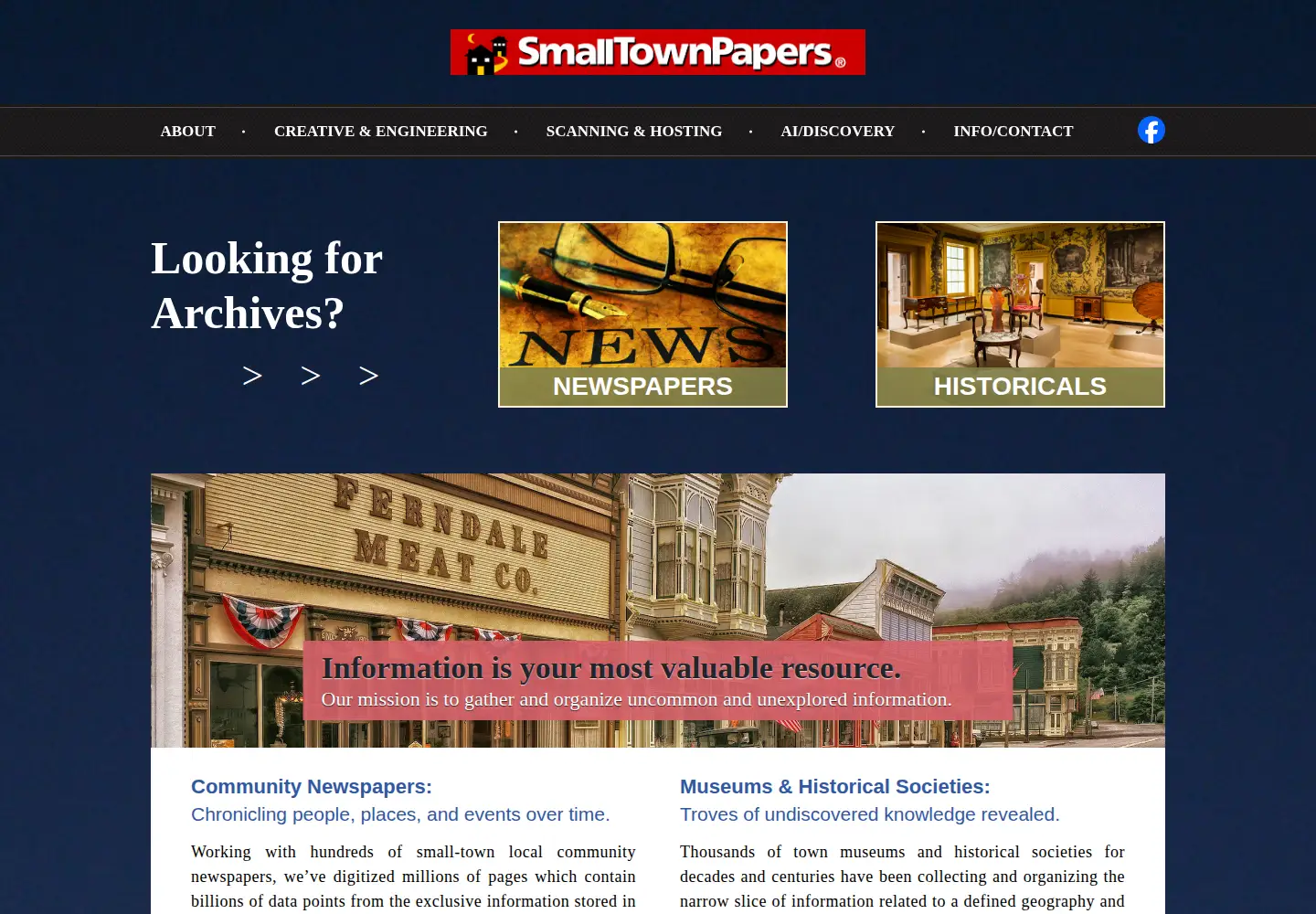 Screenshot of smalltownpapers.com