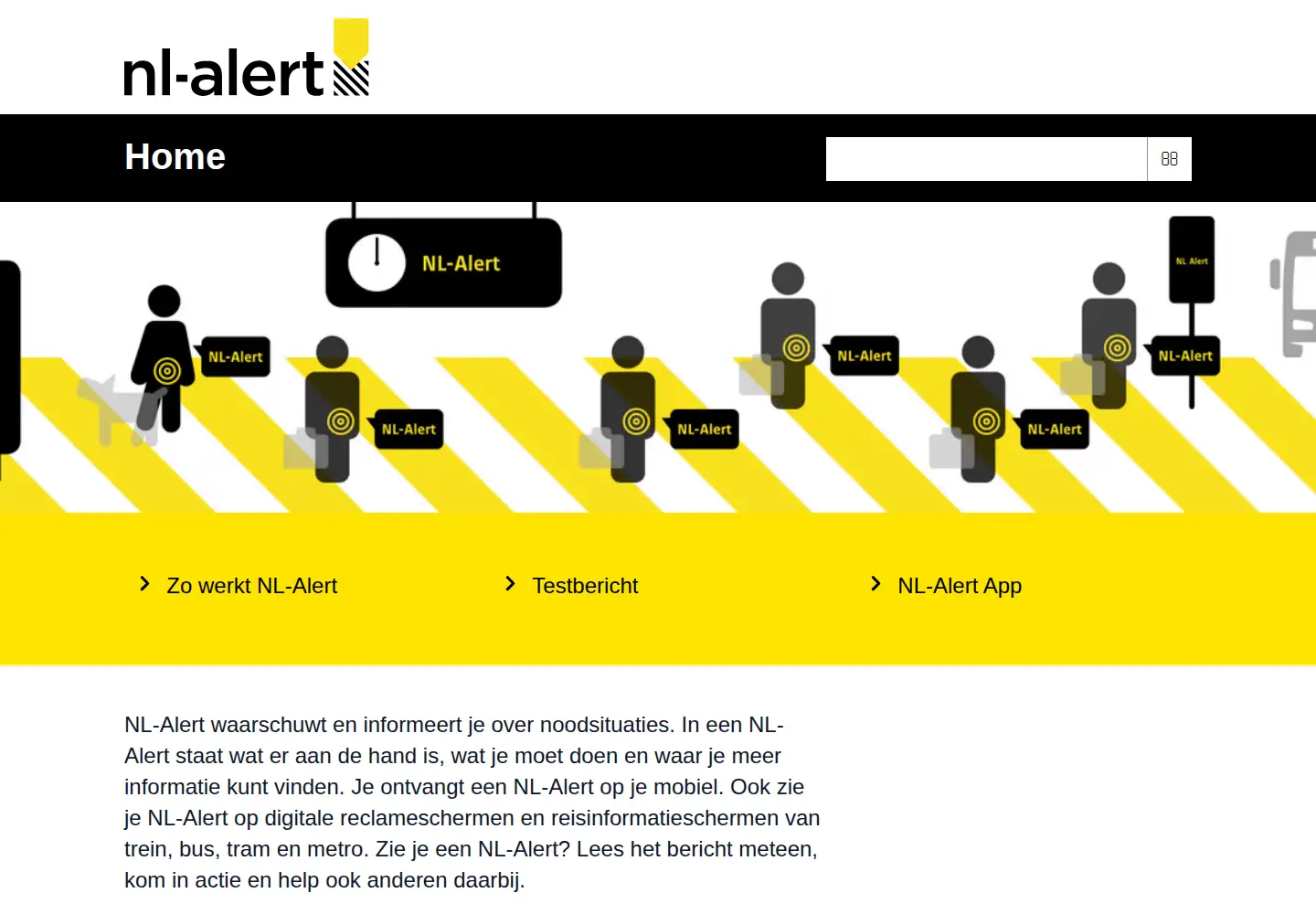 Screenshot of nl-alert.nl