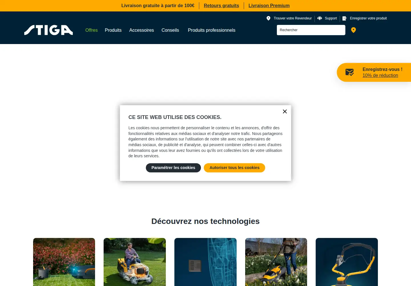 Screenshot of stiga.com