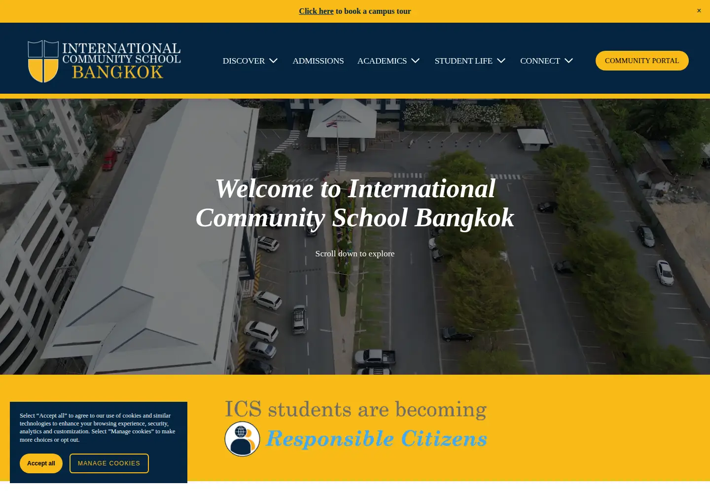 Captured homepage of ics.ac.th in the current scan