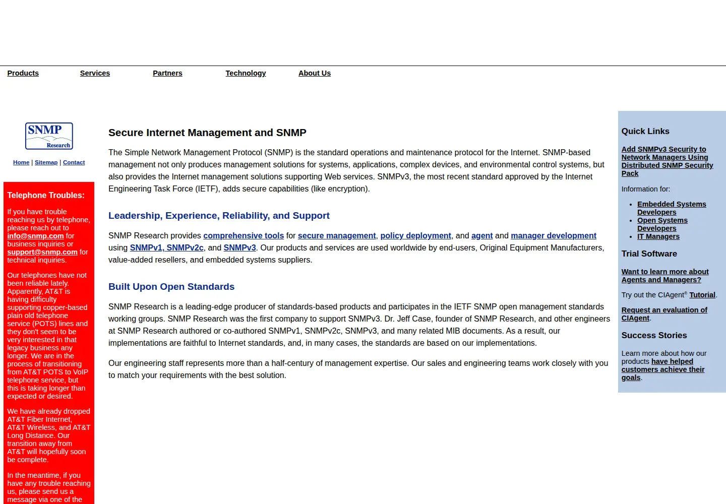 Captured homepage of snmp.com in the current scan