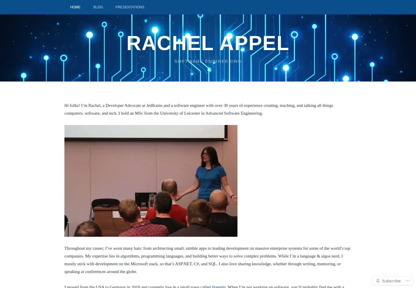 Screenshot of rachelappel.com