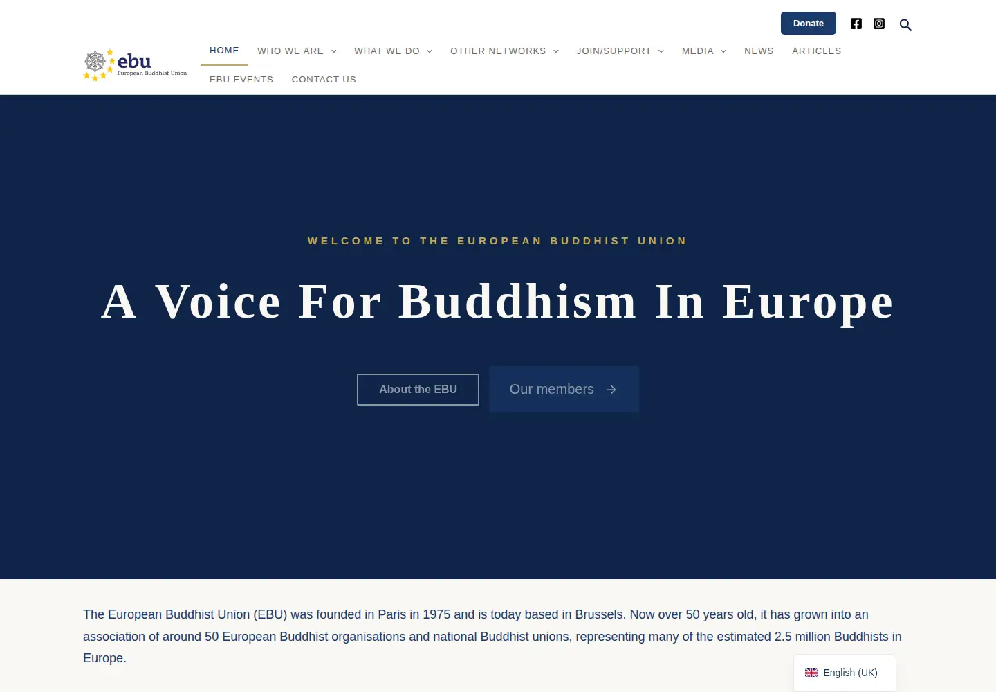 Screenshot of europeanbuddhistunion.org