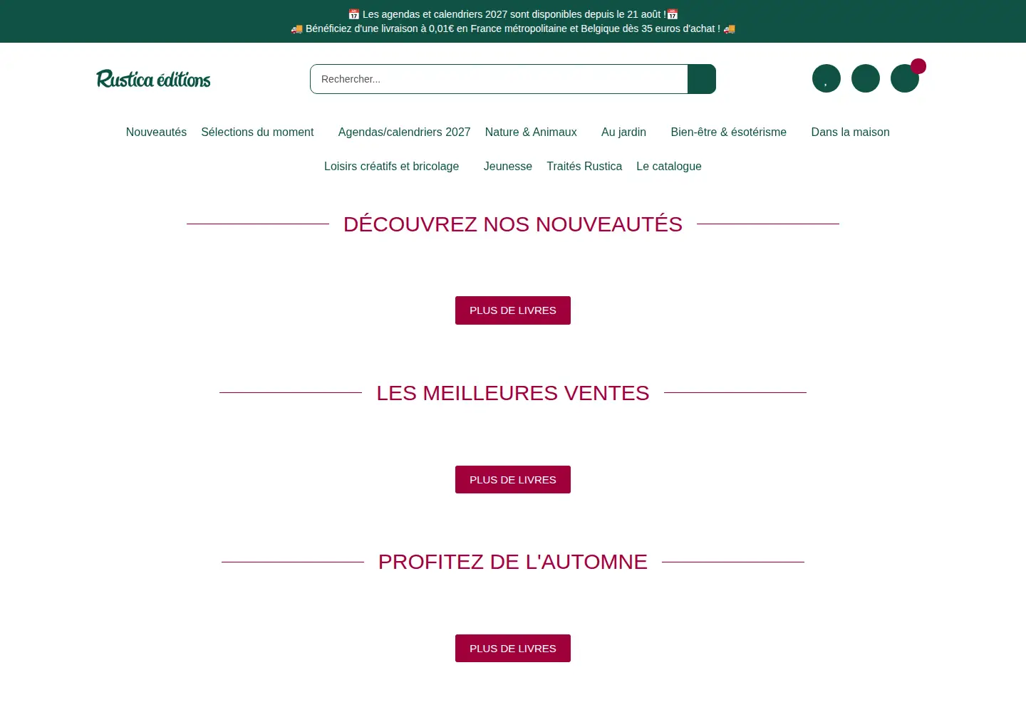 Captured homepage of rusticaeditions.com in the current scan