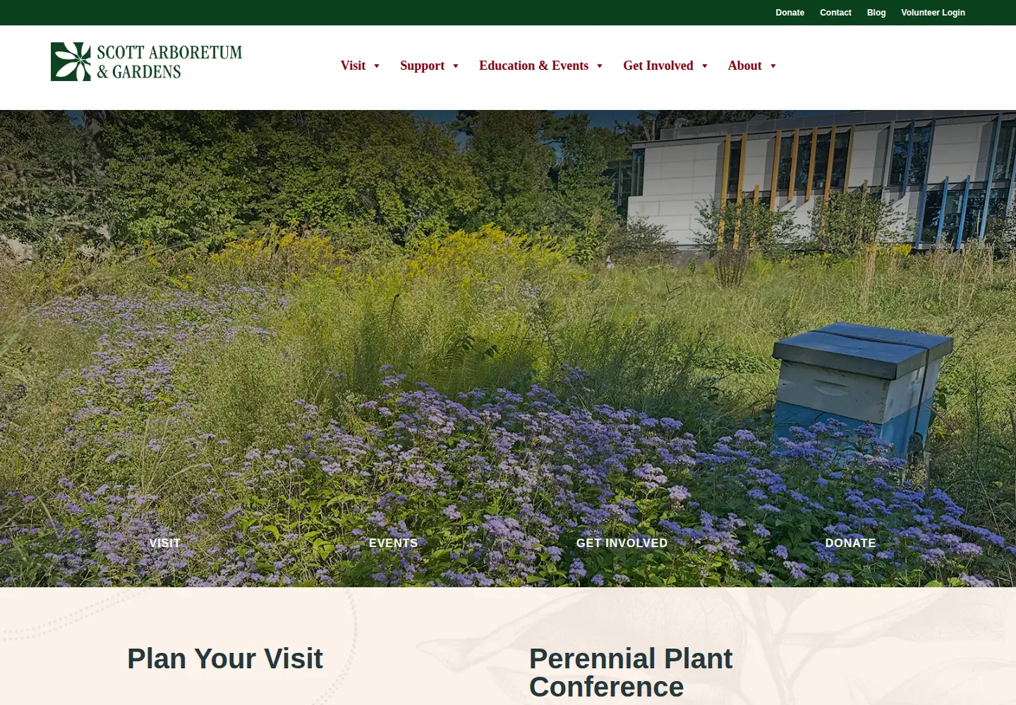 Captured homepage of scottarboretum.org in the current scan