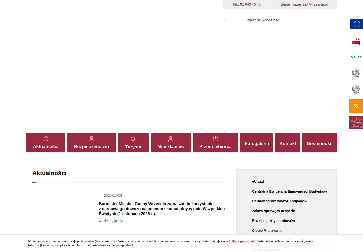 Screenshot of wrzesnia.pl
