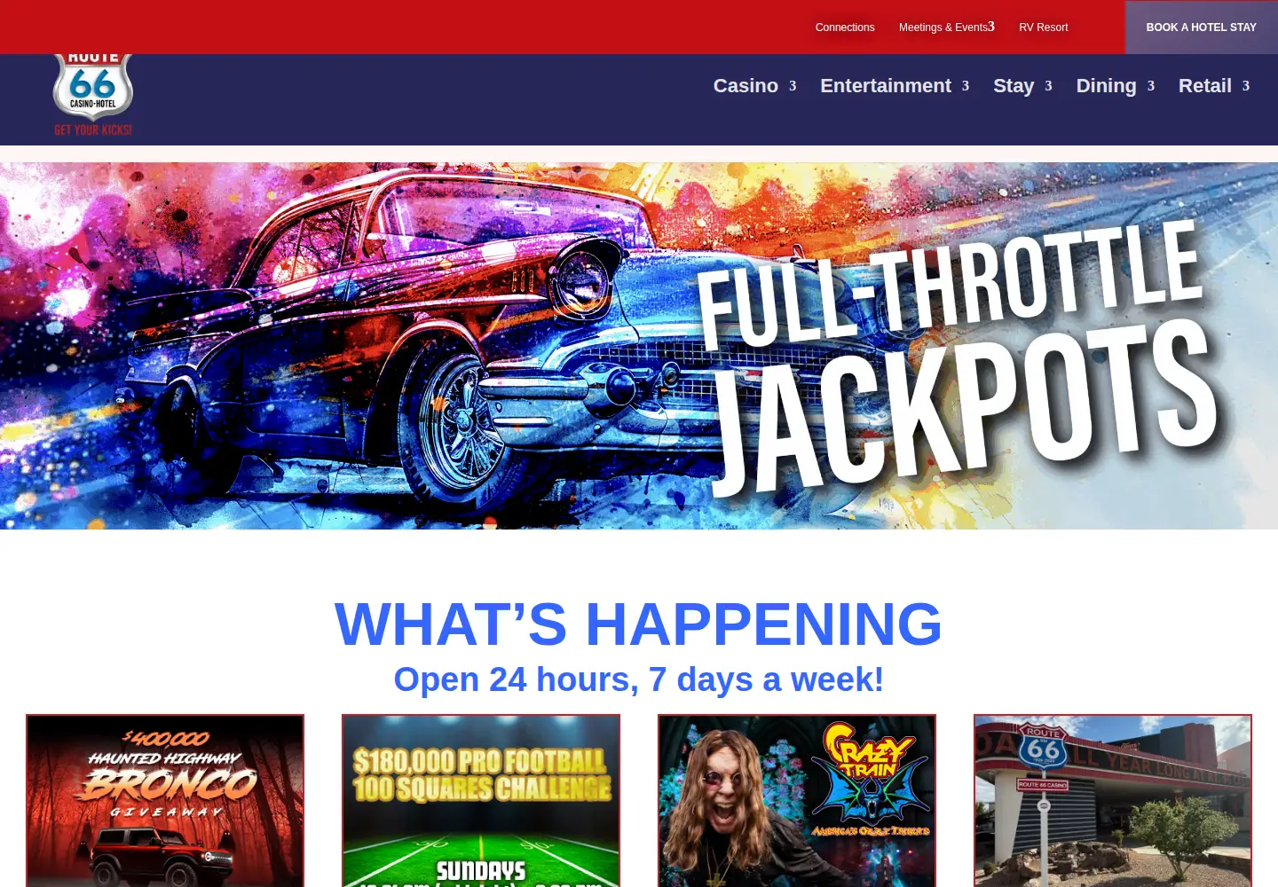 Captured homepage of rt66casino.com in the current scan
