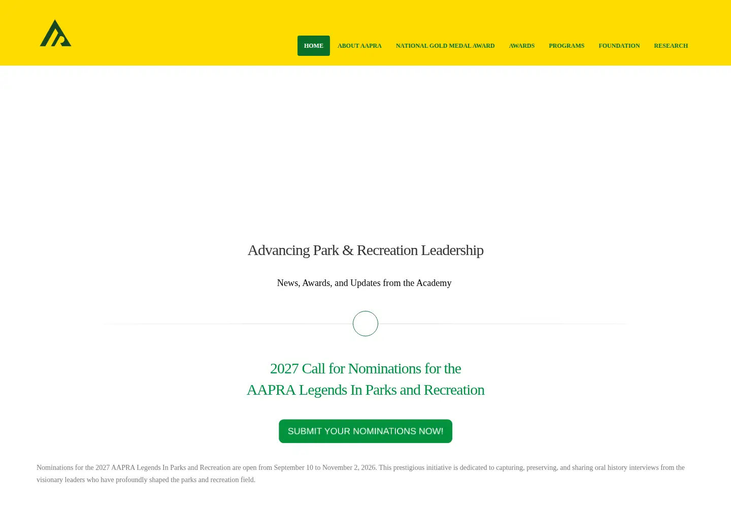 Captured homepage of aapra.org in the current scan