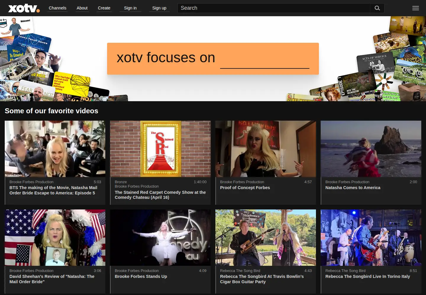 Captured homepage of xotv.me in the current scan