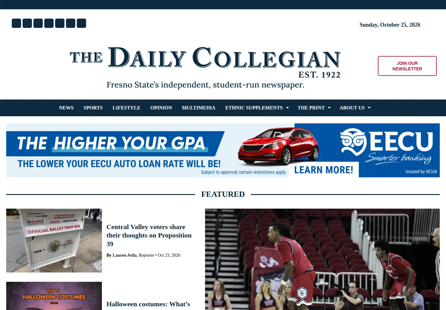 Screenshot of fscollegian.com