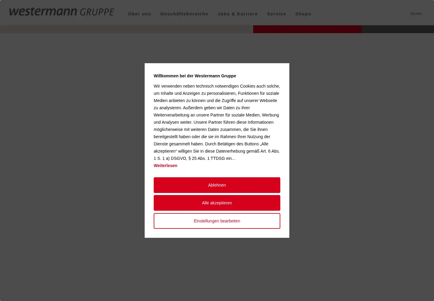 Screenshot of westermanngruppe.de