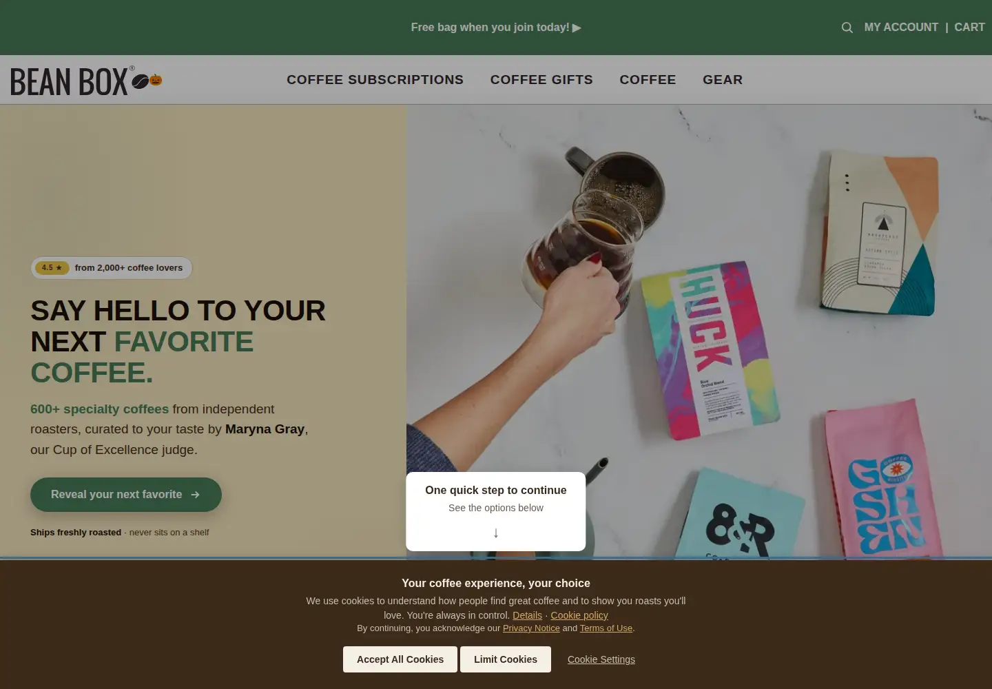 Screenshot of beanbox.com