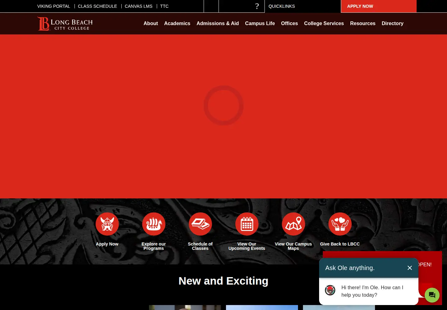 Screenshot of lbcc.edu