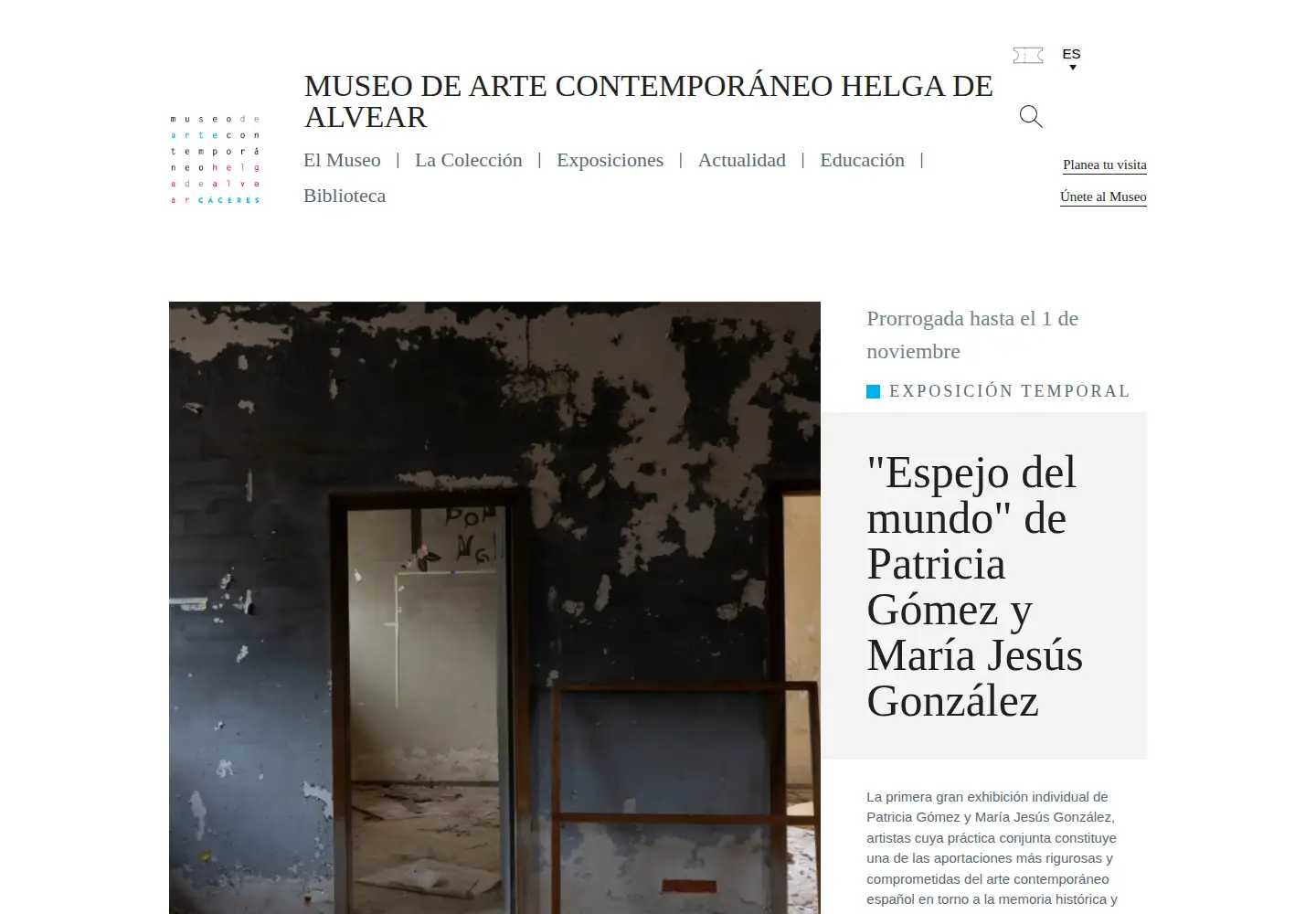 Screenshot of museohelgadealvear.com