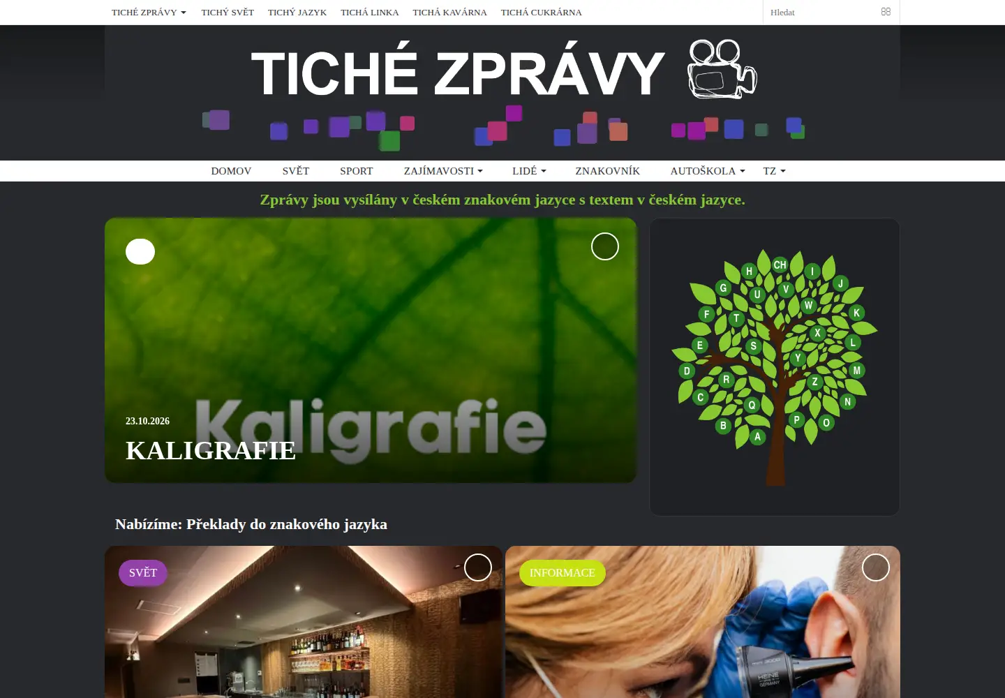 Captured homepage of tichezpravy.cz in the current scan