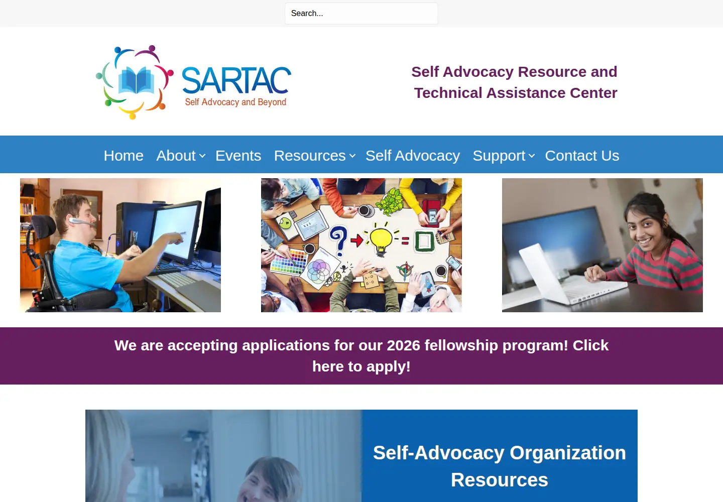 Screenshot of selfadvocacyinfo.org