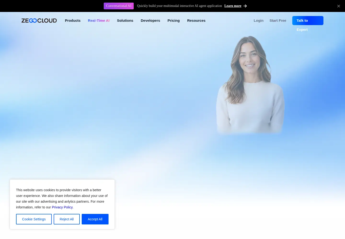 Screenshot of zegocloud.com
