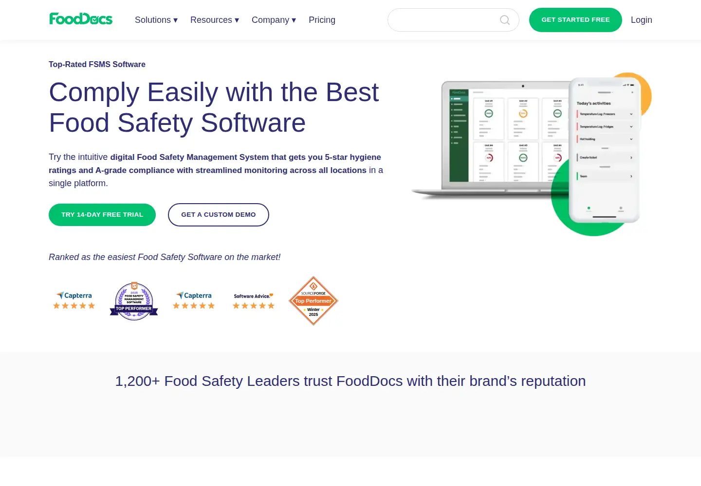 Captured homepage of fooddocs.com in the current scan