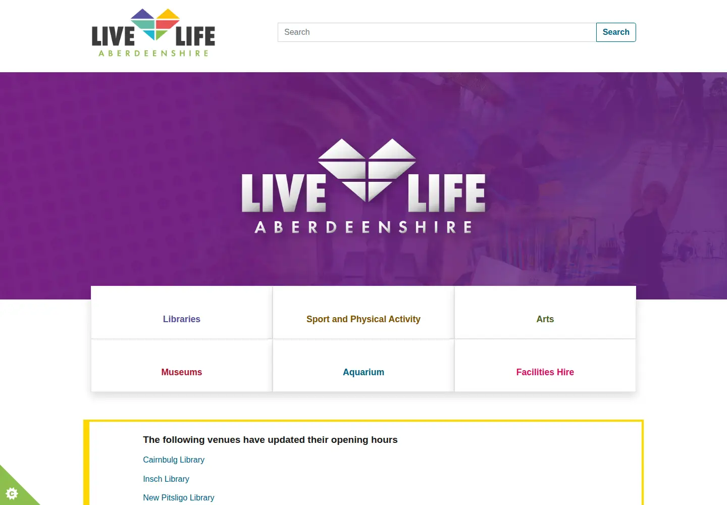 Screenshot of livelifeaberdeenshire.org.uk