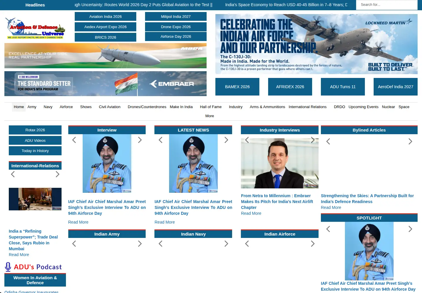 Screenshot of aviation-defence-universe.com