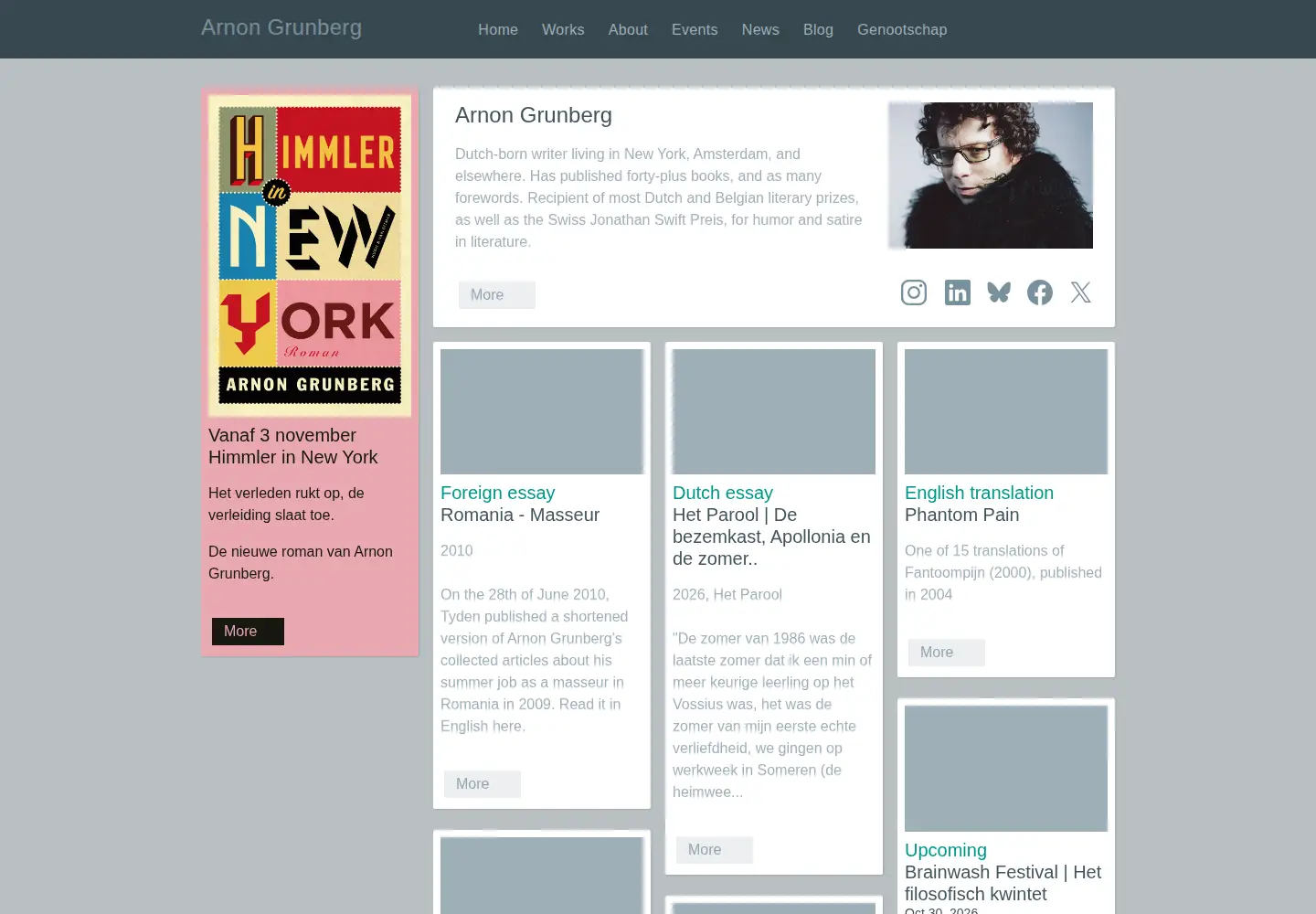 Captured homepage of arnongrunberg.com in the current scan