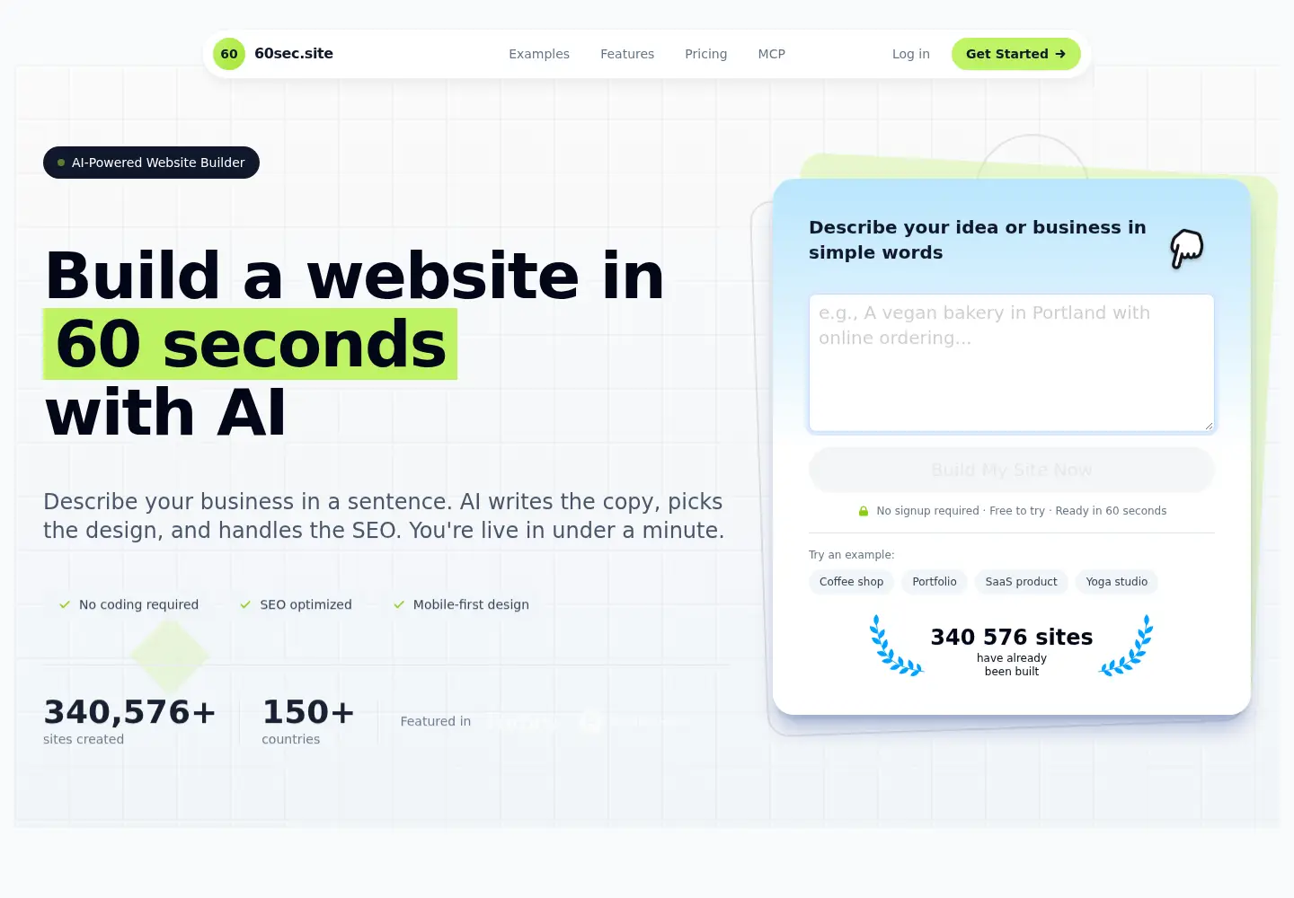 Screenshot of 60sec.site