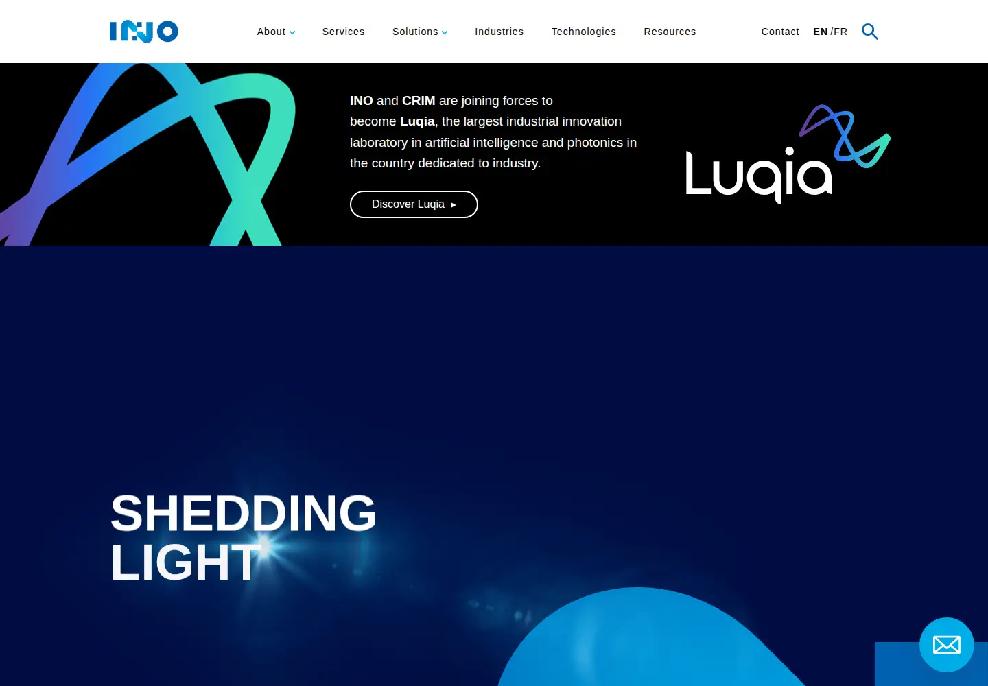 Captured homepage of ino.ca in the current scan