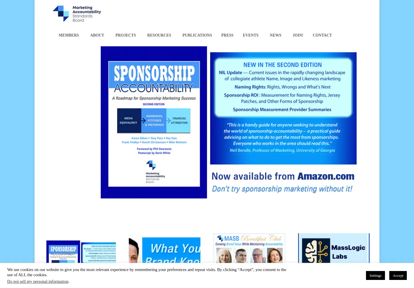 Captured homepage of themasb.org in the current scan