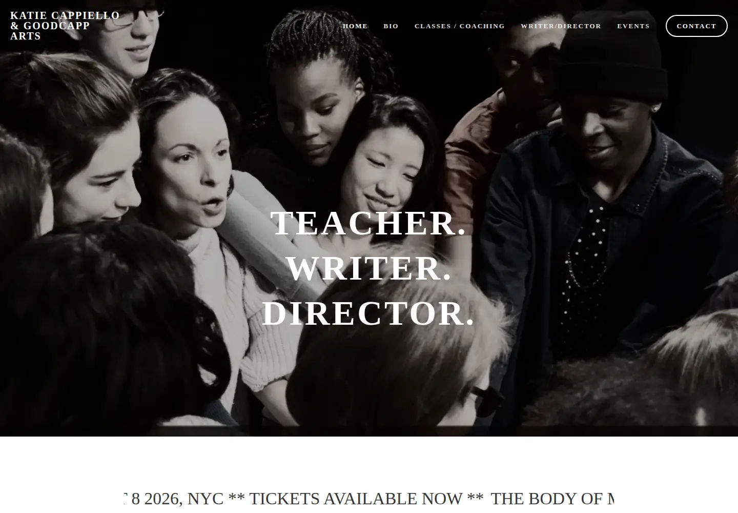 Captured homepage of katiecappiello.com in the current scan