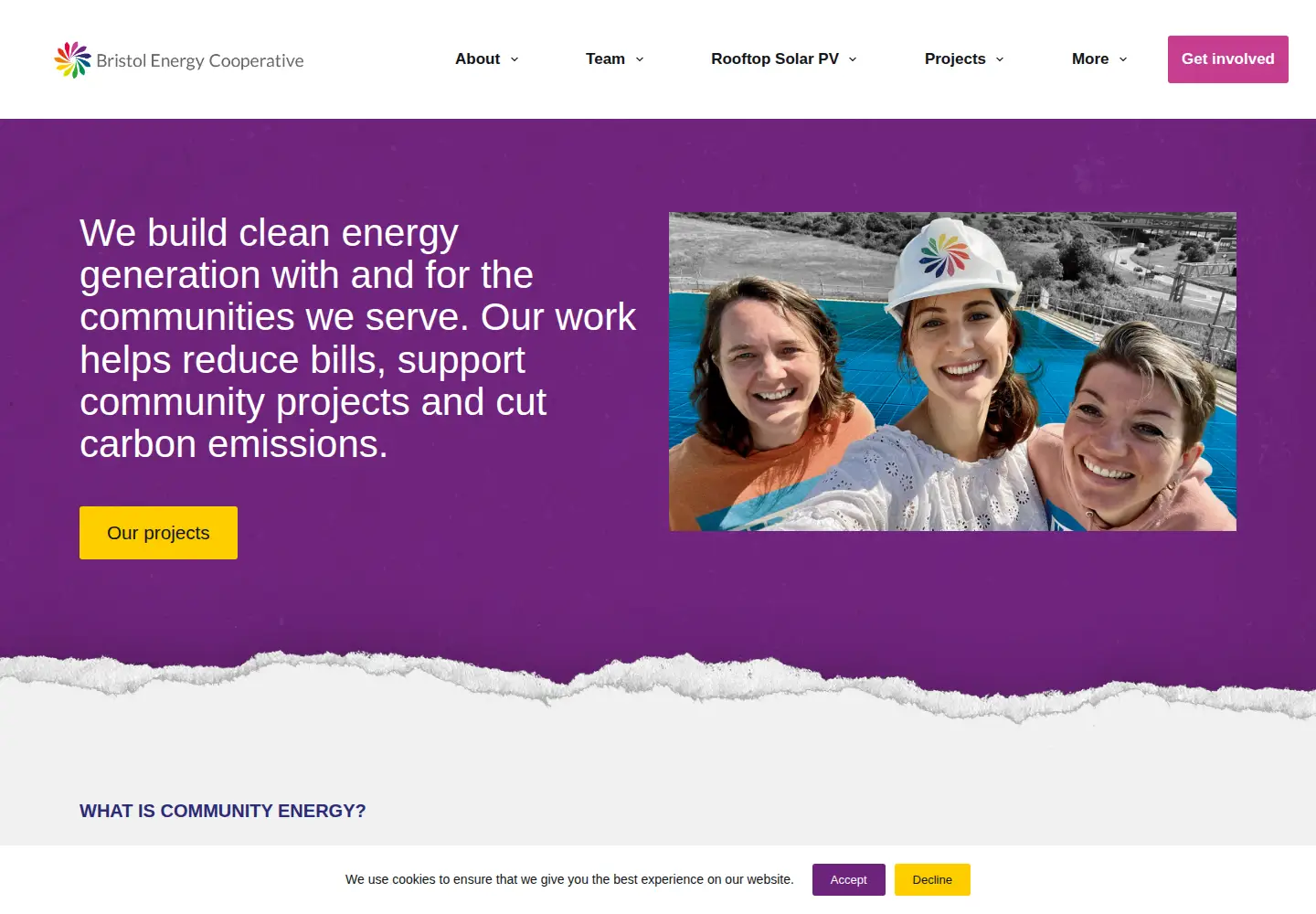 Captured homepage of bristolenergy.coop in the current scan