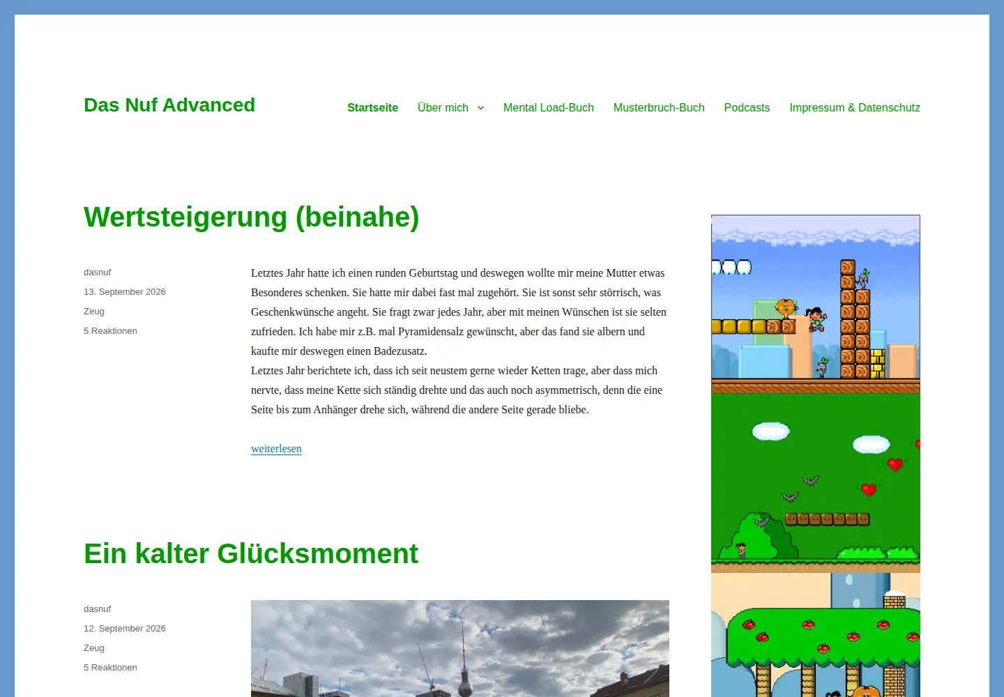 Captured homepage of dasnuf.de in the current scan