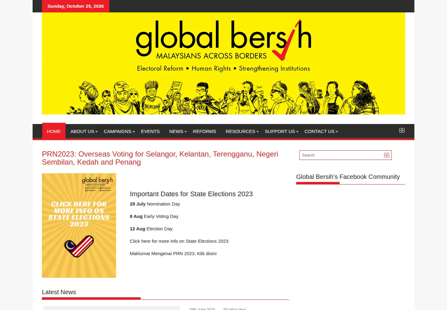 Screenshot of globalbersih.org