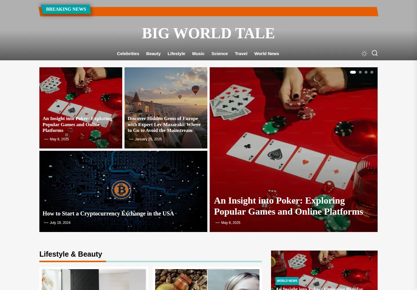 Captured homepage of bigworldtale.com in the current scan