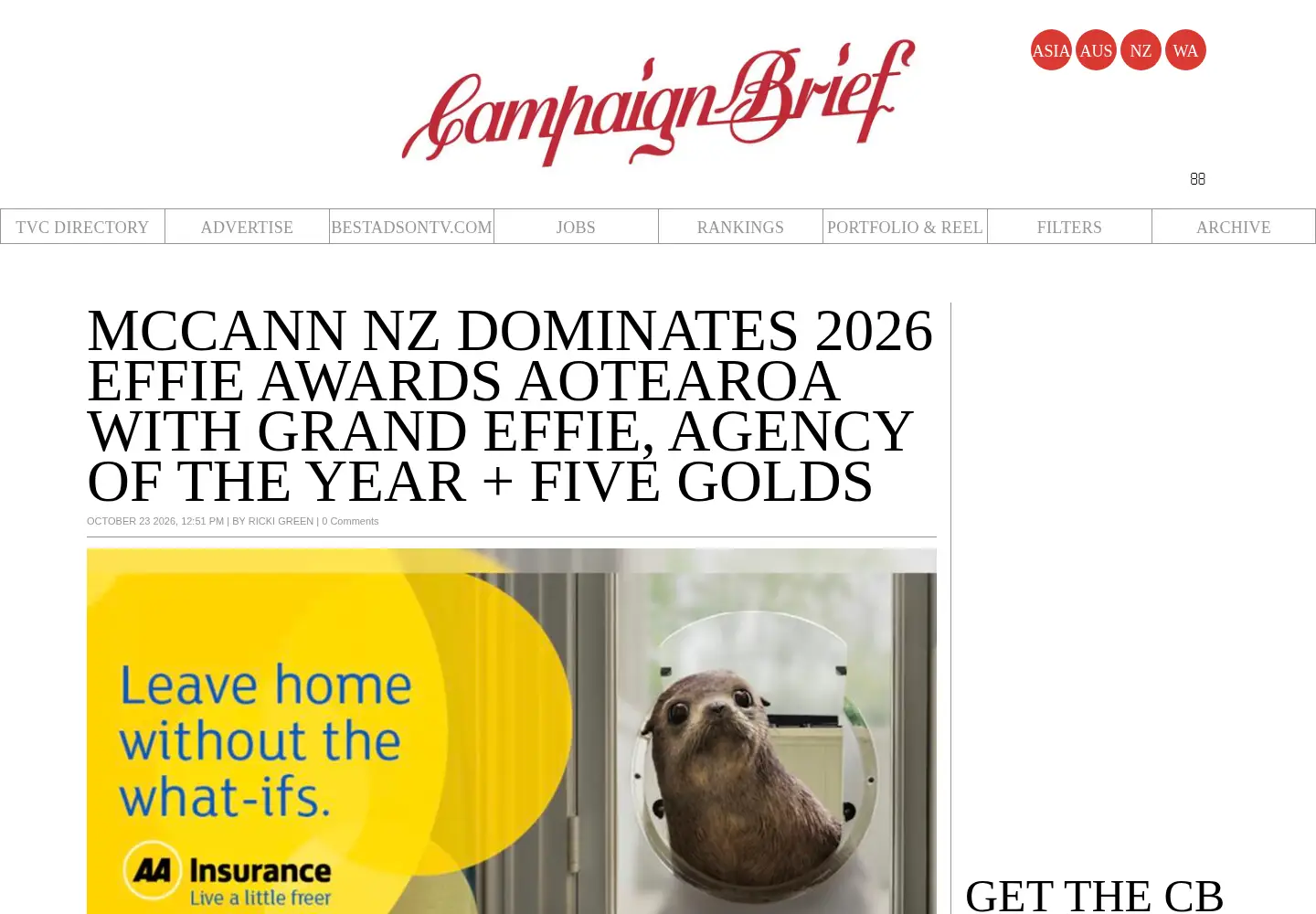 Captured homepage of campaignbrief.co.nz in the current scan