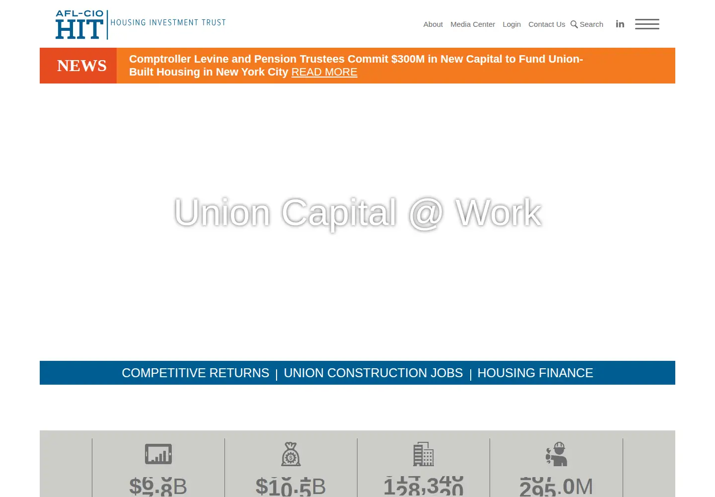 Captured homepage of aflcio-hit.com in the current scan