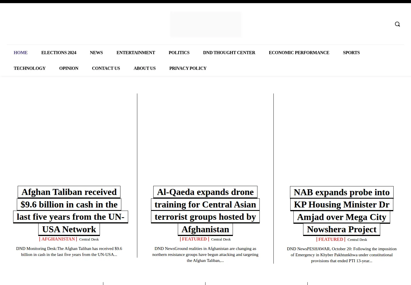 Captured homepage of dnd.com.pk in the current scan
