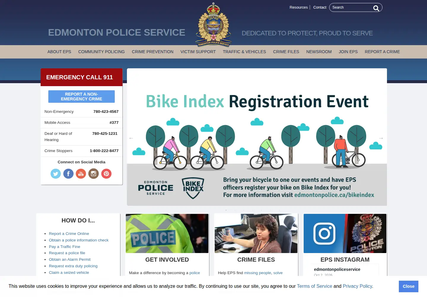 Screenshot of edmontonpolice.ca