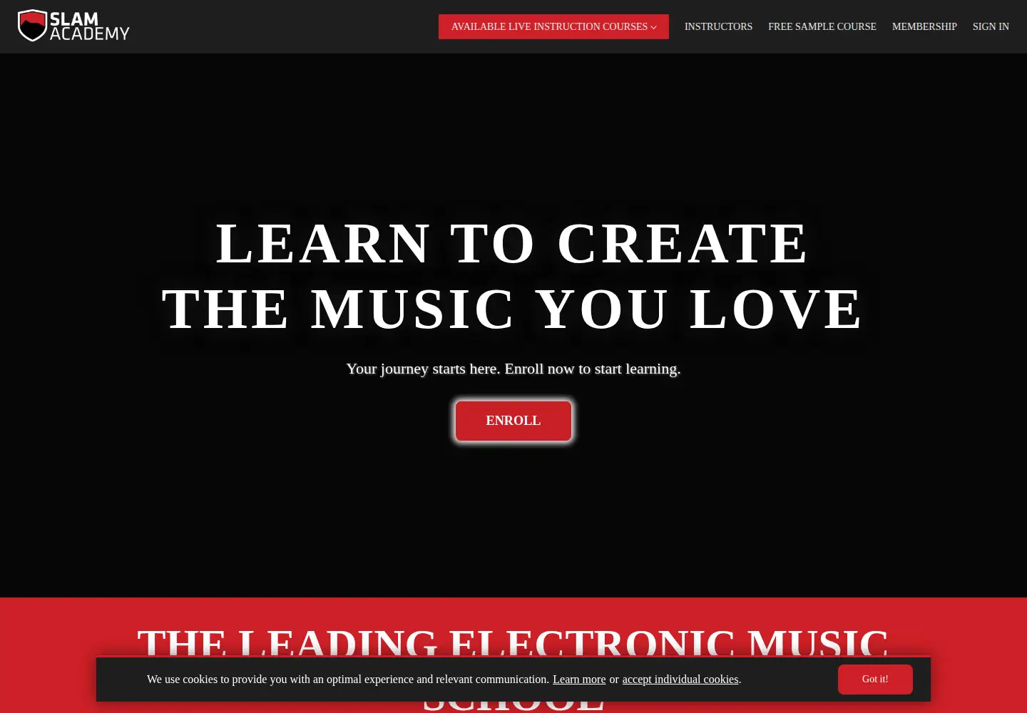 Screenshot of slamacademy.com